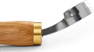 Scorp Knife | Round Carving Tool for Spoons, Bowls, and Cups | Spoon Bowl Carving Tools | for Beginners | Oak Wood Handle with Carbon Steel Blade (Angled Full Scorp)
