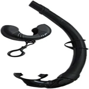 Scuba Choice Silicone Roll-up Nautilus Snorkel with Storage Case, Black - Compact 15" Flexible Snorkel, 3-1/2" Container, Easy to Pack & Store, Includes Durable Keeper for Travel Convenience