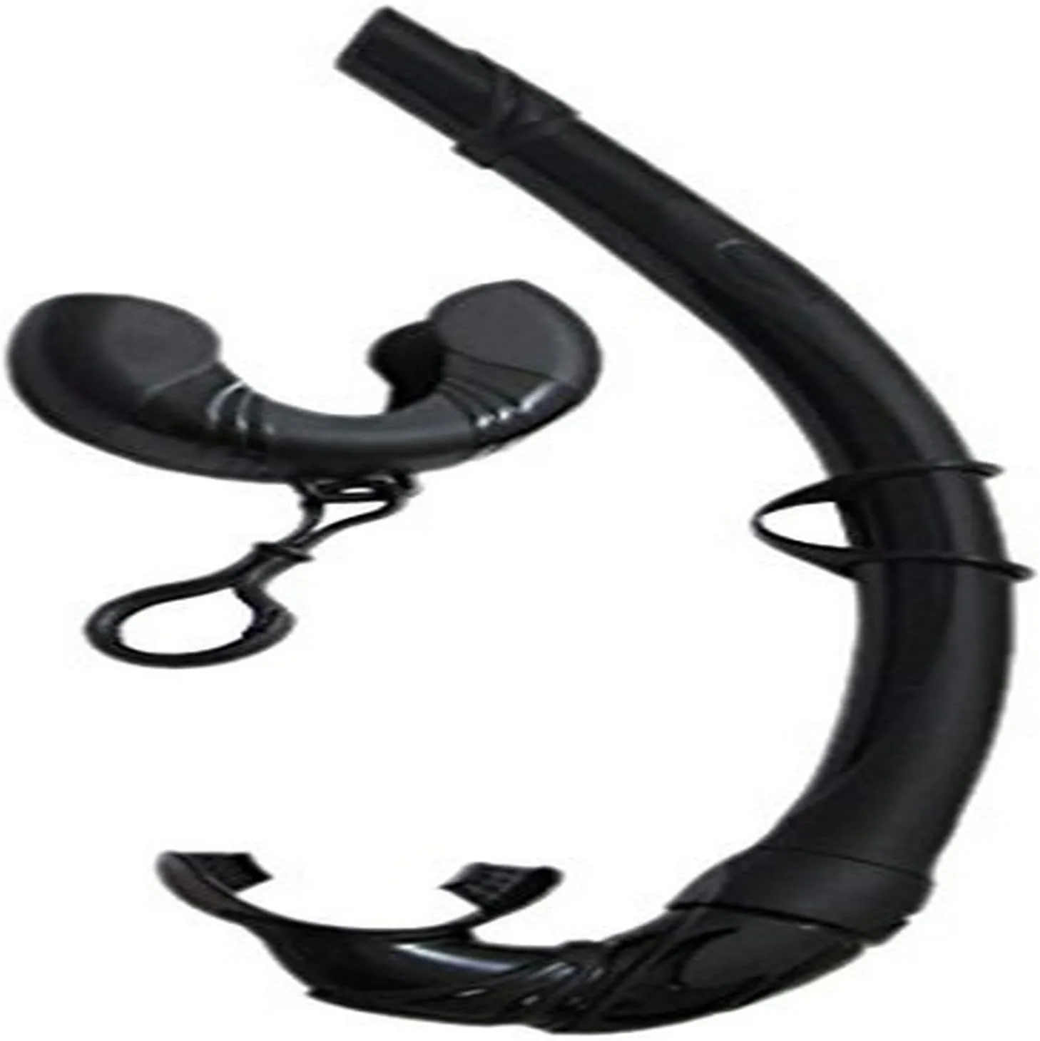 Scuba Choice Silicone Roll-up Nautilus Snorkel with Storage Case, Black - Compact 15" Flexible Snorkel, 3-1/2" Container, Easy to Pack & Store, Includes Durable Keeper for Travel Convenience