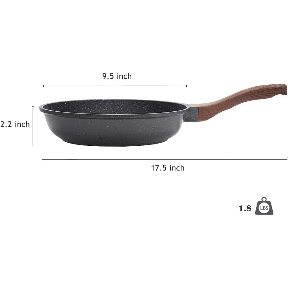 SENSARTE Nonstick Frying Pan Skillet, Swiss Granite Coating Omelette Pan, Healthy Stone Cookware Chef's Pan, PFOA Free 24cm