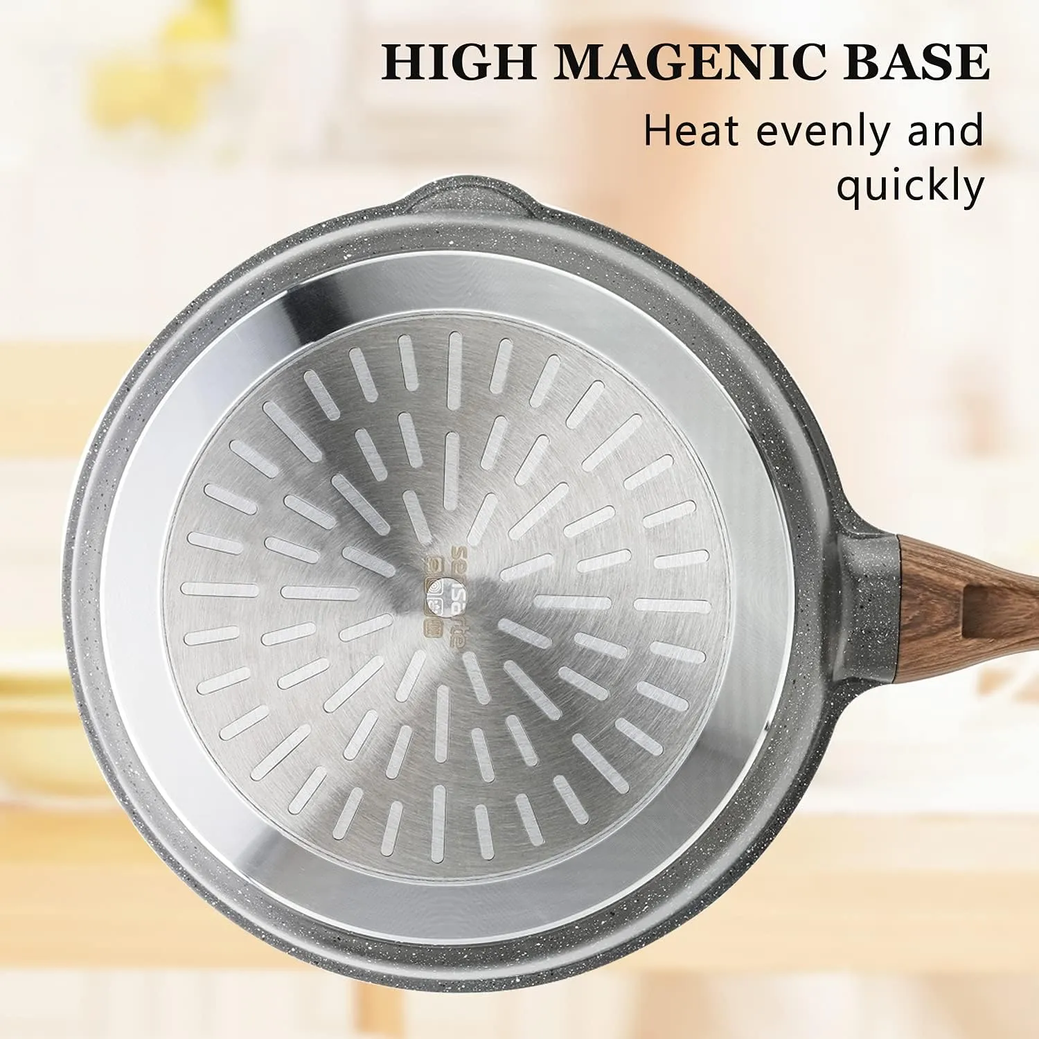 SENSARTE Nonstick Skillet, Deep Frying Pan 10/11/12-inch, Saute Pan with Lid, Stay-cool Handle, Healthy Stone Cookware Cooking Pan, Induction Compatible, PFOA Free (10-Inch/3.5QT)