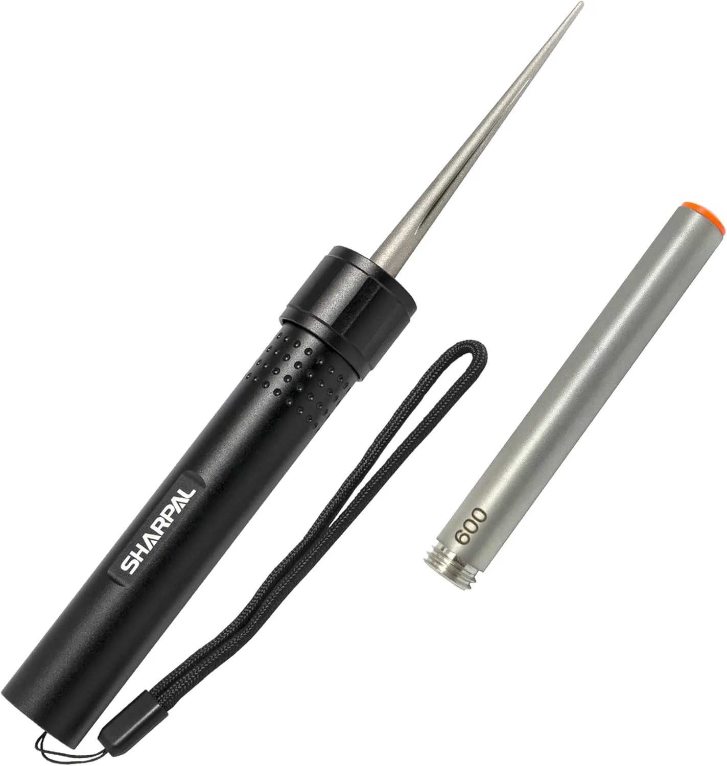 SHARPAL 178N 3-In-1 Blade Sharpener | 4-Inch 600 Grit Diamond Sharpening Rod | Sharpen All Knife and Tool with Straight Edge, Serration & Hooks | Pocket Knife Sharpener | Durable Aluminum Handle