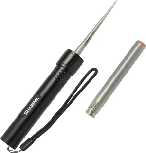 SHARPAL 178N 3-In-1 Blade Sharpener | 4-Inch 600 Grit Diamond Sharpening Rod | Sharpen All Knife and Tool with Straight Edge, Serration & Hooks | Pocket Knife Sharpener | Durable Aluminum Handle