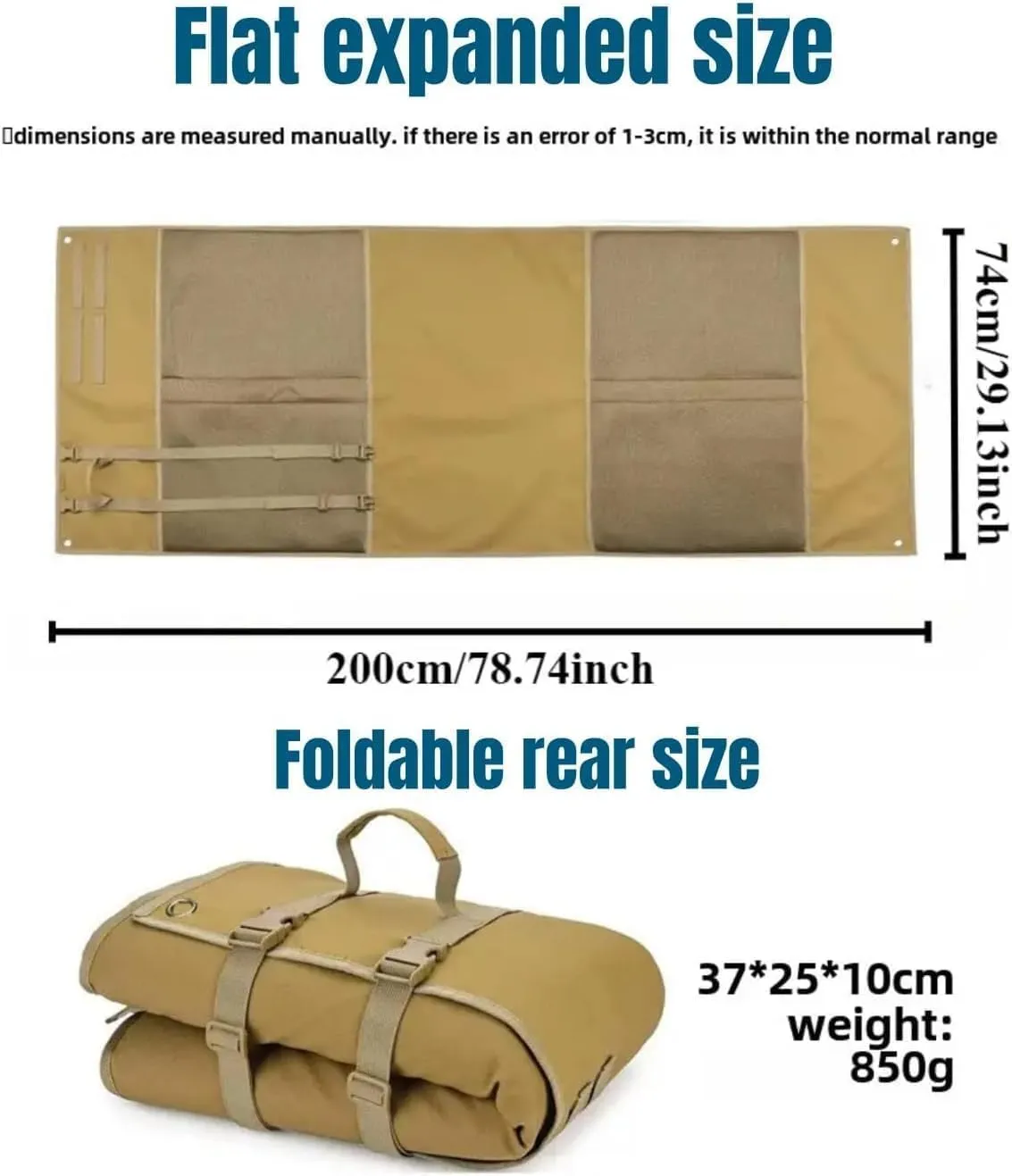 Shooting Pad Upgrade Blanket Padded Resting Outdoor Roll-up Oxford Cloth Non-Slip Lightweight Waterproof Heavy Duty Hunting Mat(200x74cm)