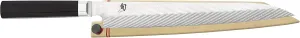 Shun Dual Core 10.5" Yanagiba Knife, Handcrafted Japanese Sashimi Knife, VG10 and VG2 Damascus Steel Blade, Pakkawood Handle, Versatile Japanese Kitchen Tool