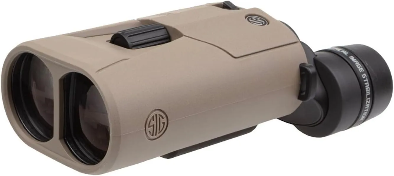 SIG SAUER Zulu6 FDE HDX OIS 12X42mm Waterproof Fog-Proof Portable Roof Prism Binocular with Image Stabilization (SOZ6WP12)