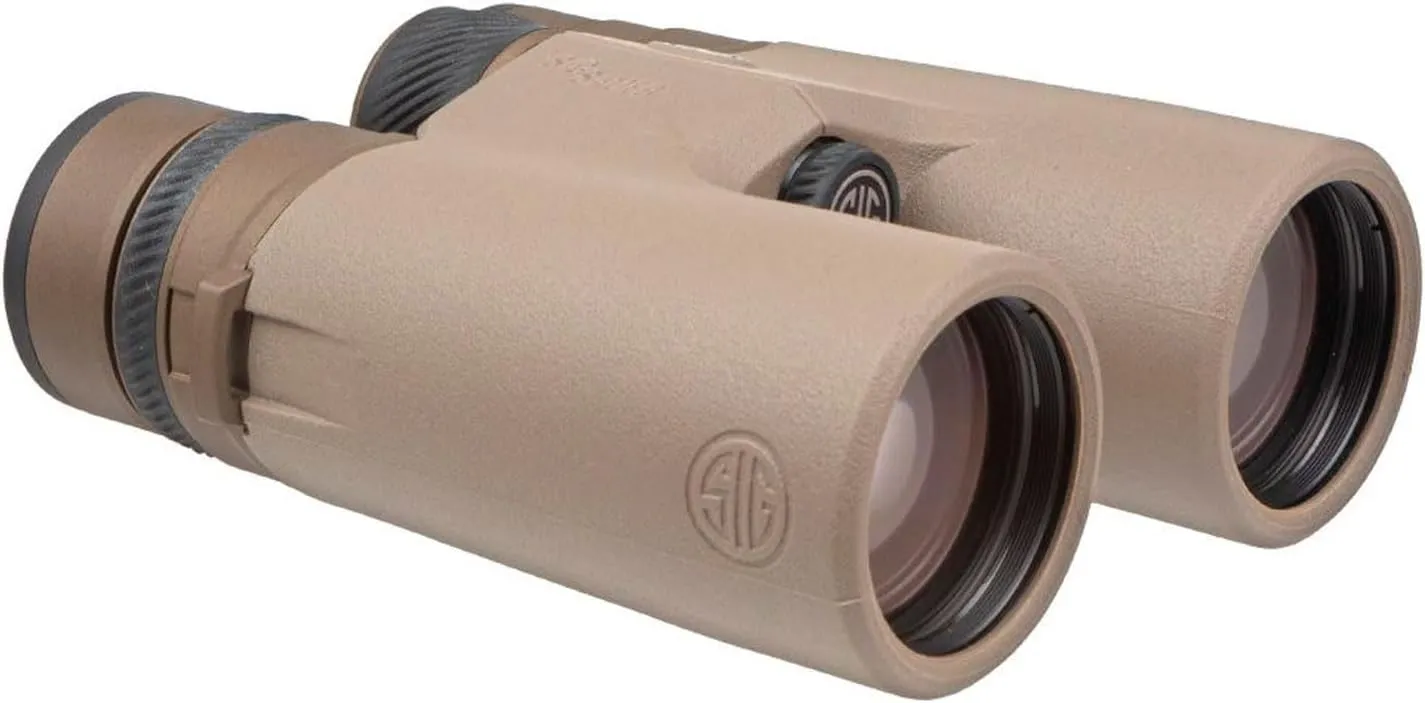SIG SAUER ZULU8 HDX 10x42mm Waterproof Fogproof Durable Bright Clear Precise Ergonomic Closed Bridge FDE Hunting Binoculars with Anti-Reflective Lenses - Molded EVA Carrying Case Included