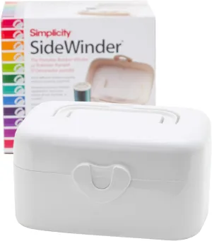 Simplicity 388175A Sidewinder Portable Automatic Bobbin Winder Machine, 120 Voltage, White