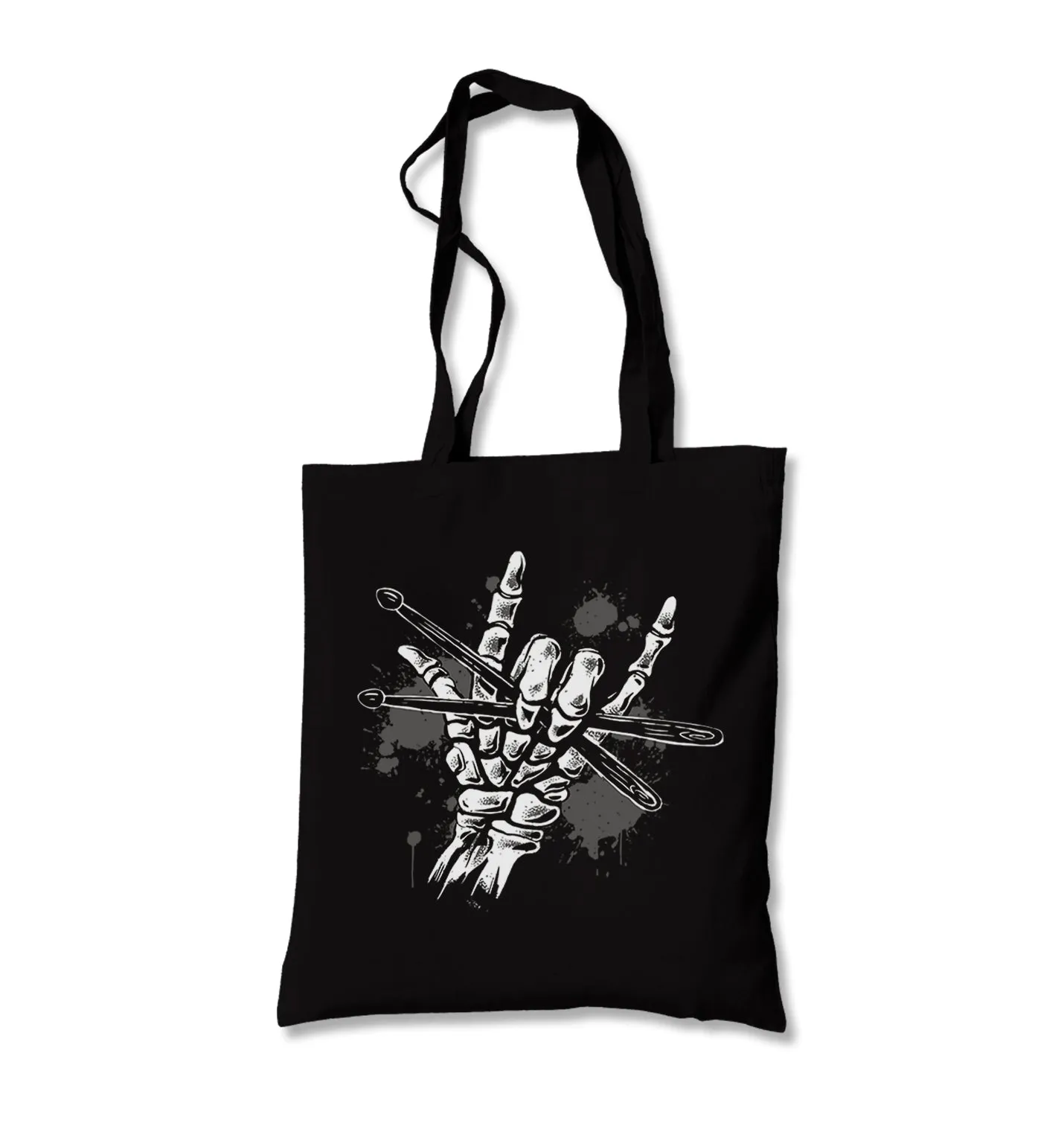 Skeleton Hand Holding Drumsticks Canvas Totebag