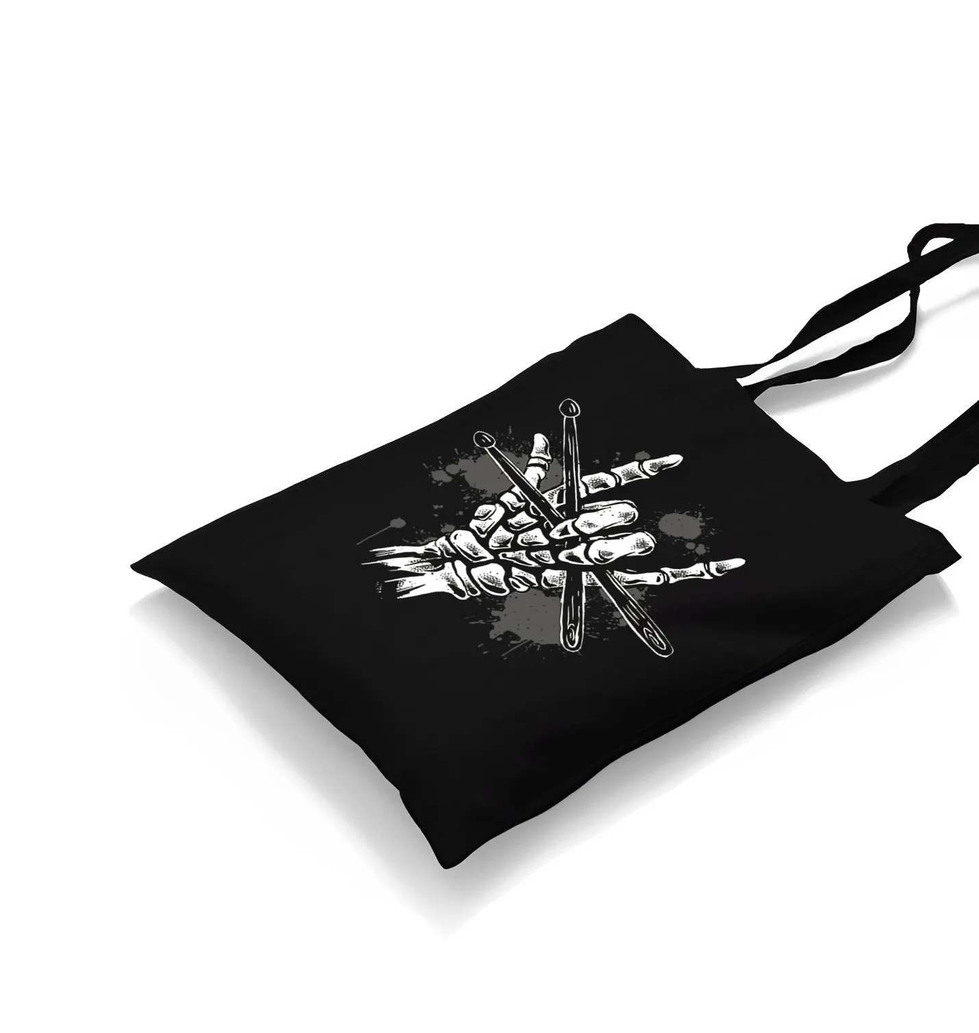 Skeleton Hand Holding Drumsticks Canvas Totebag