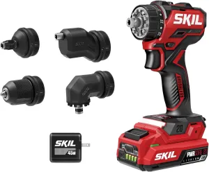 SKIL Brushless 20V Compact Multi-Head Drill Driver Kit Including 2.0 Ah USB-C Battery & PD Charger-QD6293B-10