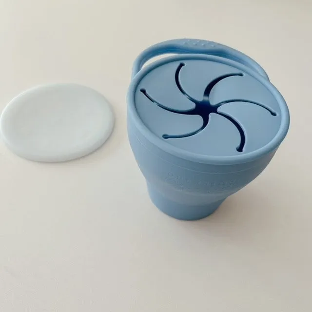 Snack Cup | Collapsible Snack Pot | Bright Blue