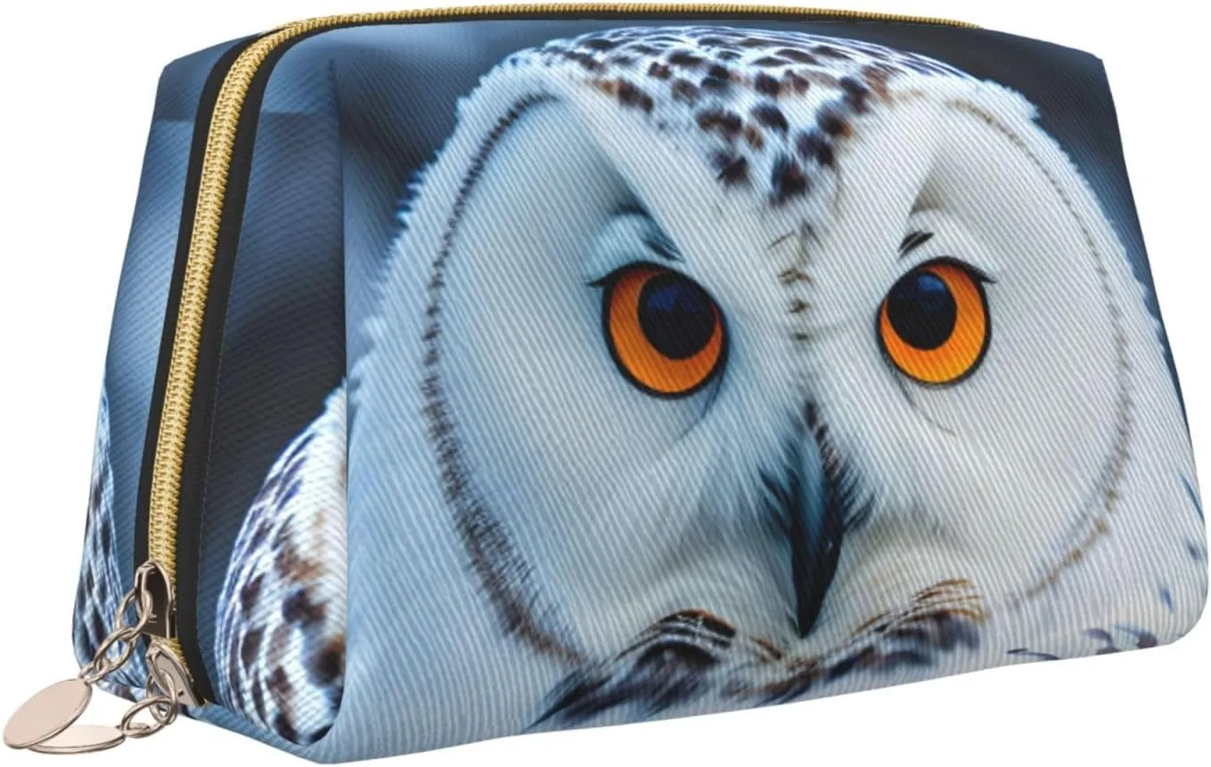 Snowy Owl Eyes Toiletry Pouch, Travel-Friendly Makeup Organizer For Makeup Brushes, Lipsticks