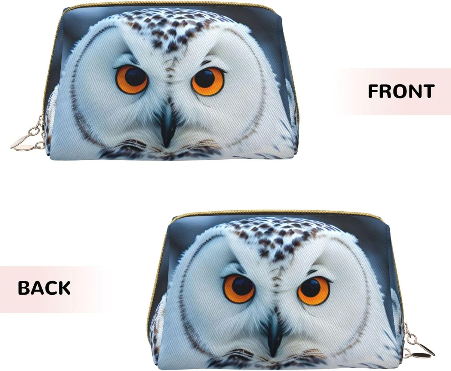 Snowy Owl Eyes Toiletry Pouch, Travel-Friendly Makeup Organizer For Makeup Brushes, Lipsticks