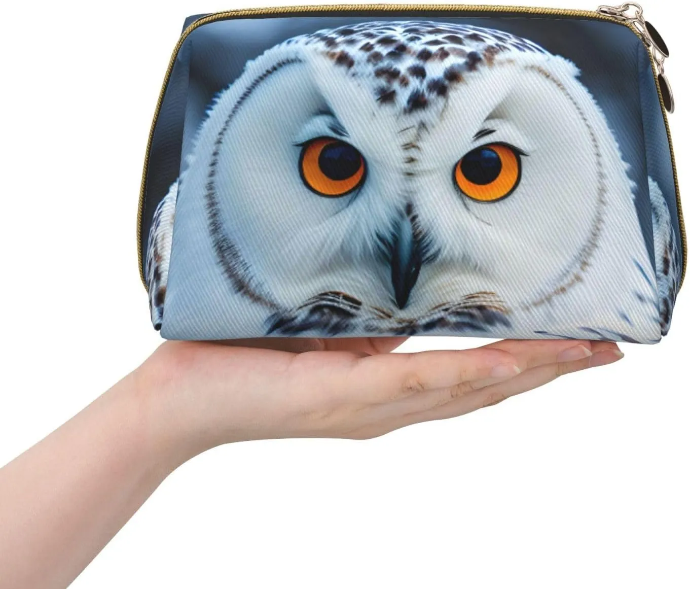 Snowy Owl Eyes Toiletry Pouch, Travel-Friendly Makeup Organizer For Makeup Brushes, Lipsticks