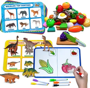 Sorting Toys for Toddlers,3 in 1 Learning Education Sorting Games Cutting Fruit Toys Toddler Coloring,Fine Motor Montessori Preschool Classroom Sensory for 2  Year Old.