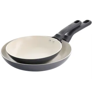 Spice by Tia Mowry Savory Saffron 2 Piece Ceramic Nonstick Aluminum Frying Pan S