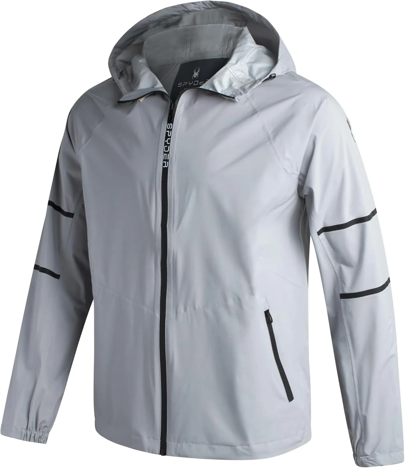 Spyder Mens Rain Jacket - Waterproof Lightweight Hooded Windbreaker, Outerwear Jacket for Golf, Hiking and Outdoor (S-XL)