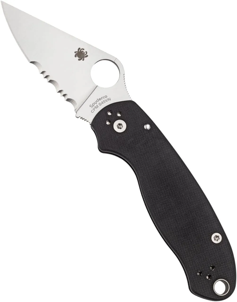 Spyderco Para 3 Signature Folding Utility Pocket Knife with 2.95" Stainless Steel Blade and G-10 Handle - Everyday Carry - CombinationEdge - C223GPS