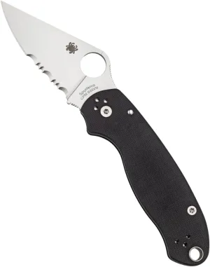 Spyderco Para 3 Signature Folding Utility Pocket Knife with 2.95" Stainless Steel Blade and G-10 Handle - Everyday Carry - CombinationEdge - C223GPS