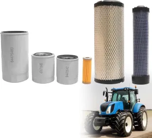 ST-7043 Filter Kit Fit for New Holland TC25D TC27D TC29D TC29DA TC30 TC33D TC33DA tractor Replaces Oil/Lube/Fuel/Air/Hydraulic Oil/Hydro Filters # 84475542