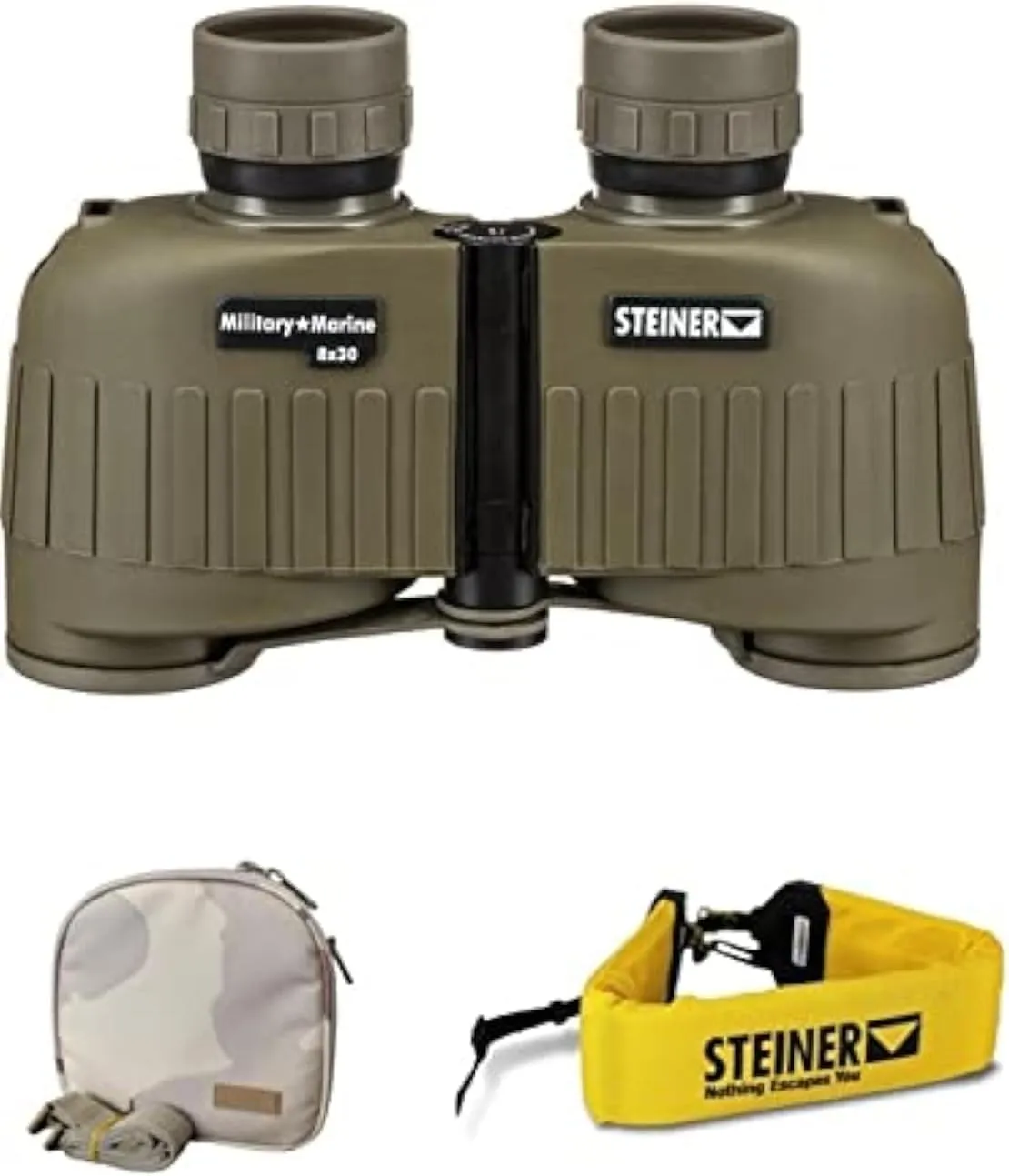 Steiner 8x30 Military Marine Binoculars   Float Strap & Premium Camo Case