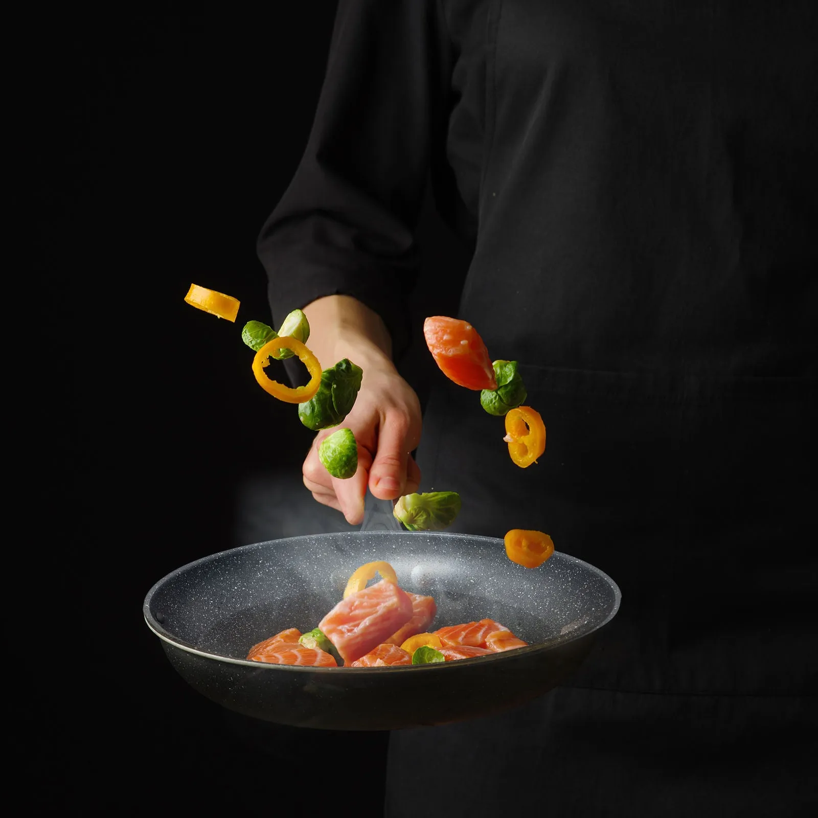 Stone Chef Forged Frying Pan Cookware Kitchen Fry Pan Grey Handle - 28cm