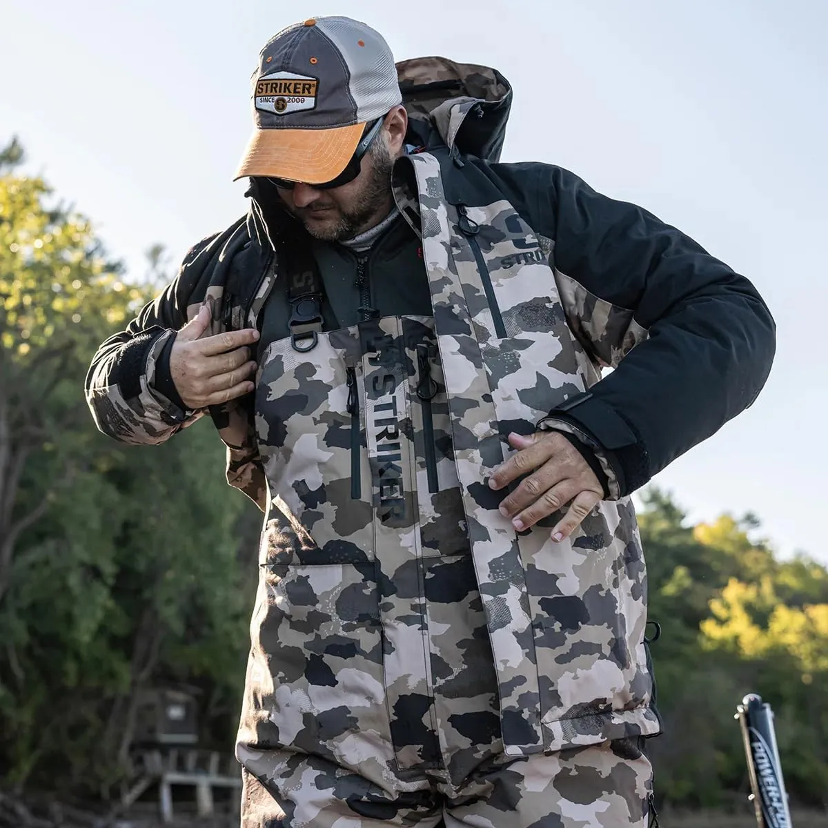 Striker Men's Denali Durable Breathable Waterproof Outdoor Fishing Insulated Rain Jacket w/Adjustable Hood & Reflective Hits
