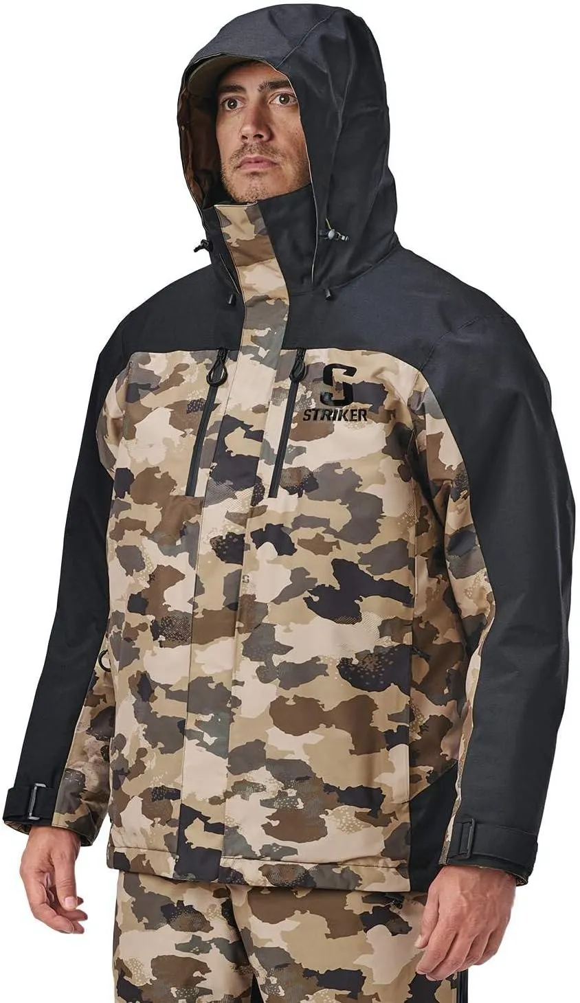Striker Men's Denali Durable Breathable Waterproof Outdoor Fishing Insulated Rain Jacket w/Adjustable Hood & Reflective Hits