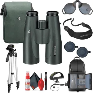 Swarovski 8x56 SLC Binocular in Green (58253) Bundle Including: Field Bag, Neck Strap, Tripod, Tripod Adapter, Backpack, Ocular Rainguard, Lens Caps, Full Cleaning Kit, Lens Cap Keeper