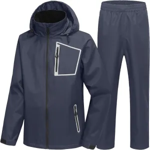 SWISSWELL Golf Rain Suits for Men Waterproof Golf Rain Gear Lightweight Windbreaker Jacket and Pants for Outdoors Work