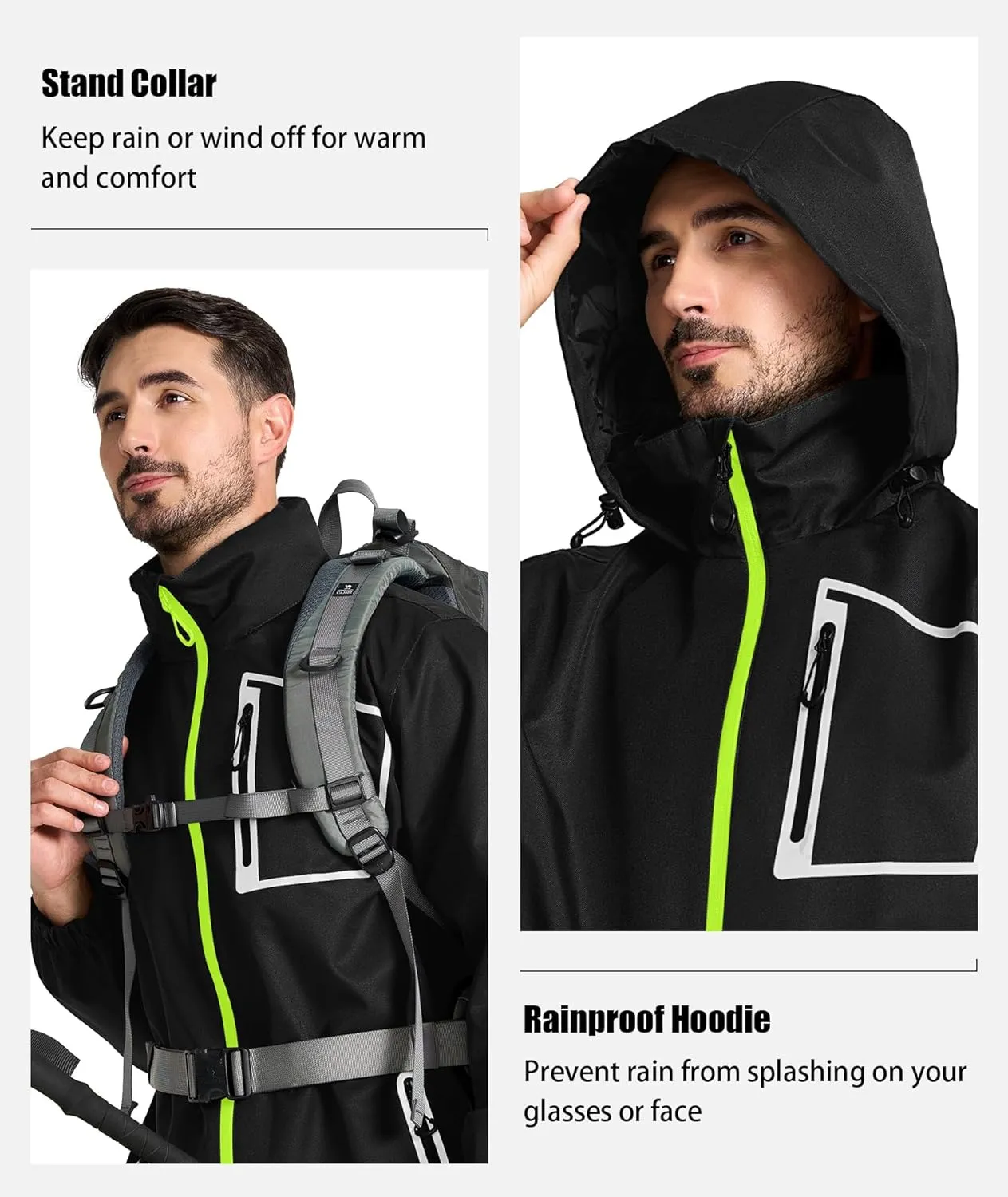 SWISSWELL Golf Rain Suits for Men Waterproof Golf Rain Gear Lightweight Windbreaker Jacket and Pants for Outdoors Work