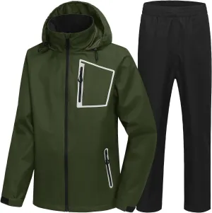 SWISSWELL Golf Rain Suits for Men Waterproof Golf Rain Gear Lightweight Windbreaker Jacket and Pants for Outdoors Work