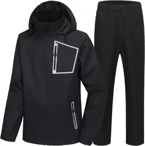SWISSWELL Golf Rain Suits for Men Waterproof Golf Rain Gear Lightweight Windbreaker Jacket and Pants for Outdoors Work