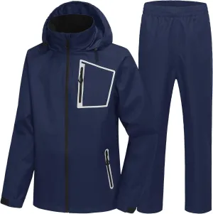 SWISSWELL Golf Rain Suits for Men Waterproof Golf Rain Gear Lightweight Windbreaker Jacket and Pants for Outdoors Work