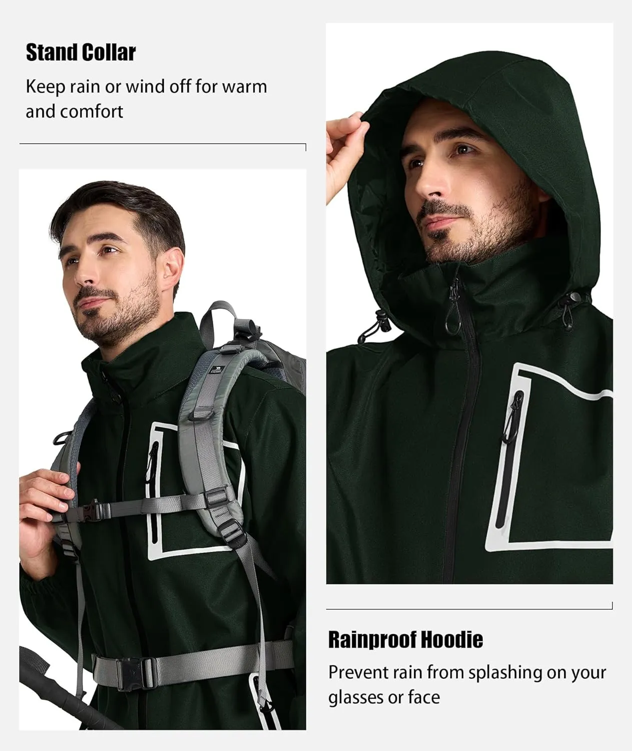 SWISSWELL Golf Rain Suits for Men Waterproof Golf Rain Gear Lightweight Windbreaker Jacket and Pants for Outdoors Work