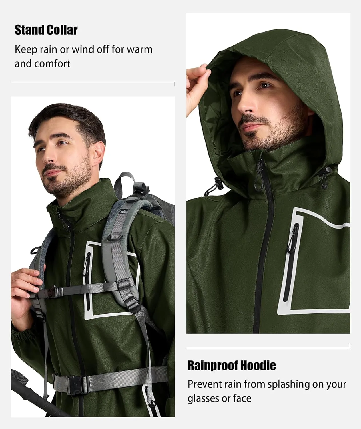 SWISSWELL Golf Rain Suits for Men Waterproof Golf Rain Gear Lightweight Windbreaker Jacket and Pants for Outdoors Work