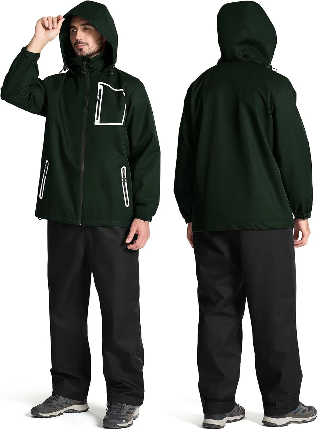 SWISSWELL Golf Rain Suits for Men Waterproof Golf Rain Gear Lightweight Windbreaker Jacket and Pants for Outdoors Work