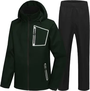 SWISSWELL Golf Rain Suits for Men Waterproof Golf Rain Gear Lightweight Windbreaker Jacket and Pants for Outdoors Work