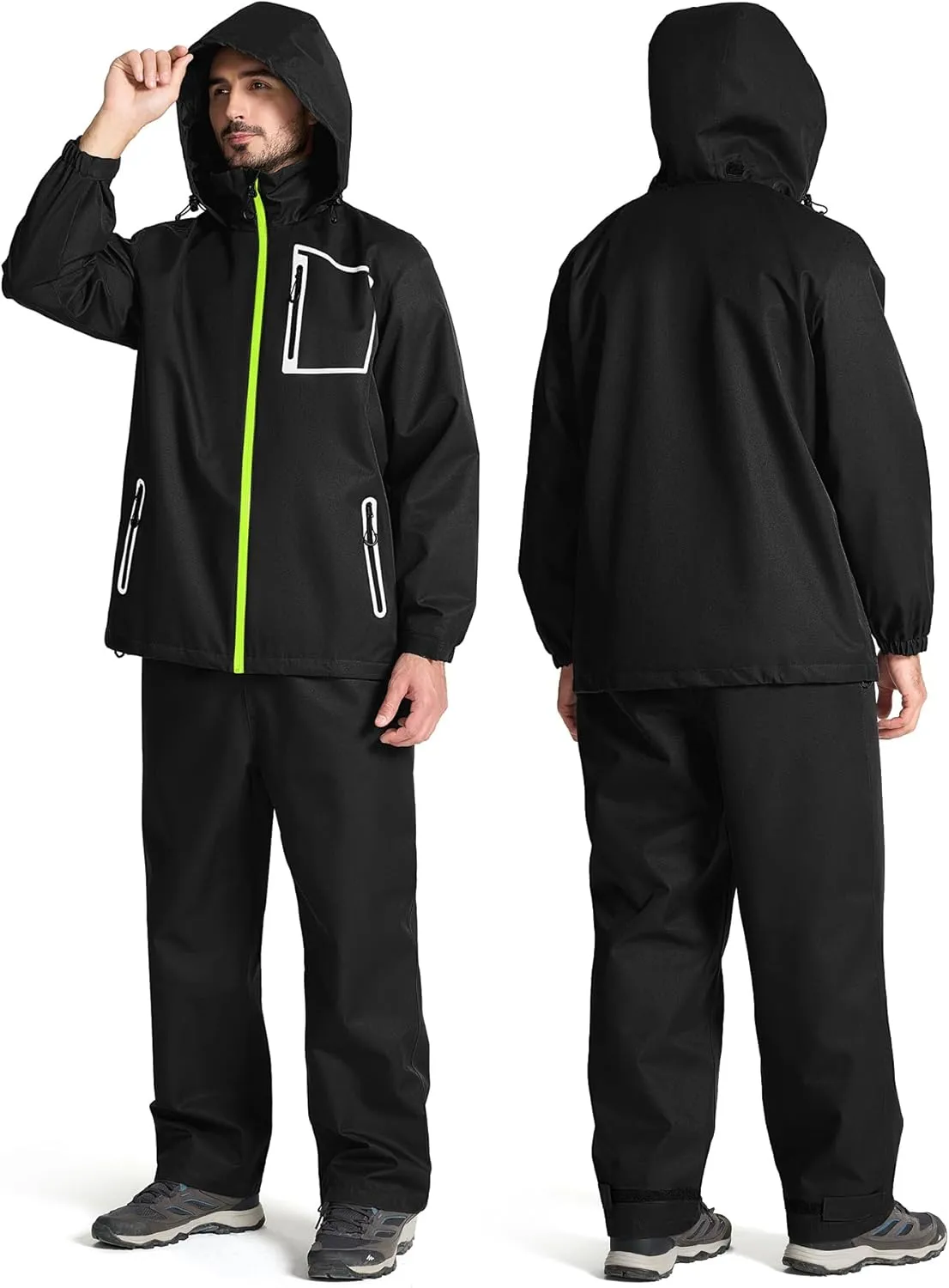 SWISSWELL Golf Rain Suits for Men Waterproof Golf Rain Gear Lightweight Windbreaker Jacket and Pants for Outdoors Work