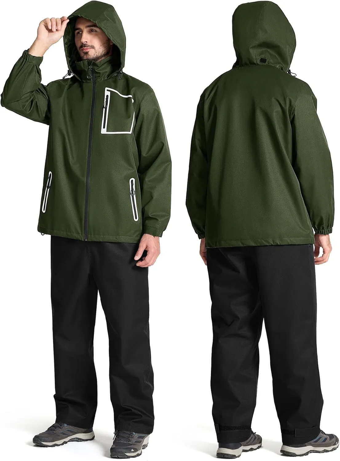 SWISSWELL Golf Rain Suits for Men Waterproof Golf Rain Gear Lightweight Windbreaker Jacket and Pants for Outdoors Work