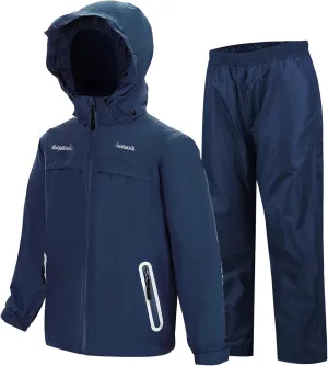SWISSWELL Kids Rain Suit Boys Girls Rain Gear Waterproof Youth Rain Jacket and Pants for Golf Fishing