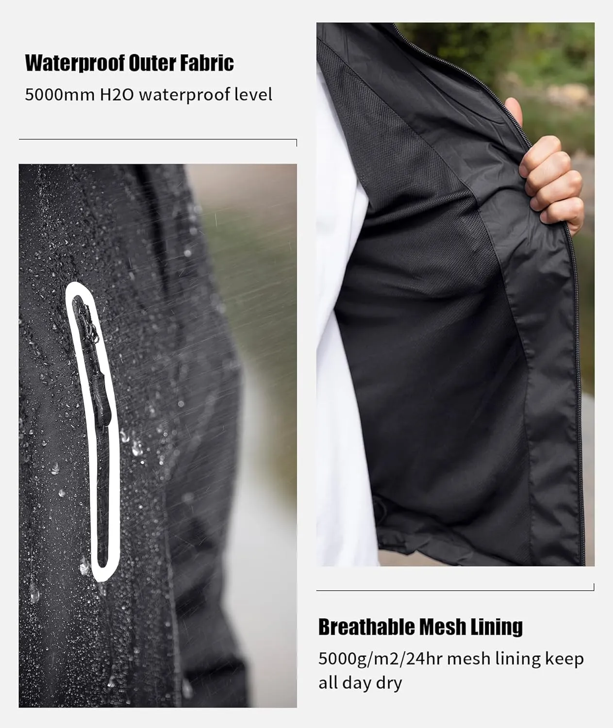 SWISSWELL Men's Waterproof Golf Rain Suit Rain Gear Jacket and Pant Outdoor Lightweight Hooded Raincoat