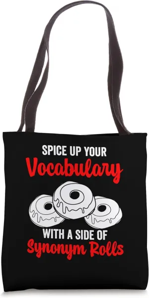 Synonym Rolls Grammar Cinnamon Roll Bread English Teacher Tote Bag