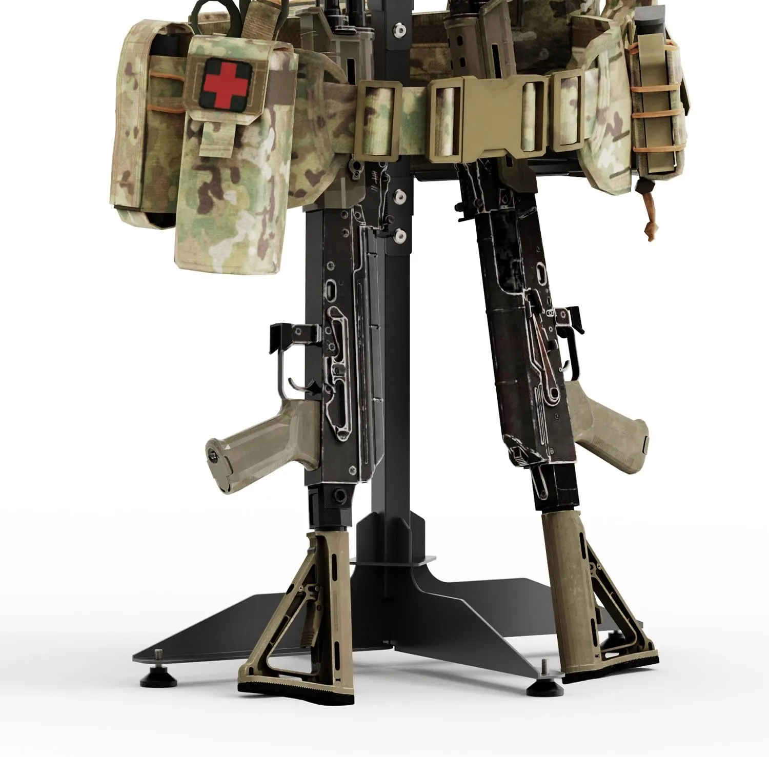 Tactical Gear Stand, Heavy Duty Tactical Gear Support Stand Helmet Vest Belt Rack, Tactical Vest Stand, Hold Up to 85 lbs