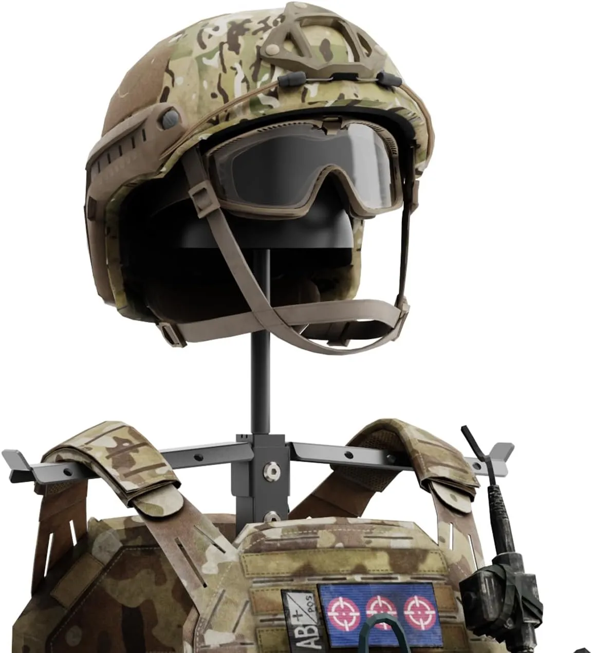 Tactical Gear Stand, Heavy Duty Tactical Gear Support Stand Helmet Vest Belt Rack, Tactical Vest Stand, Hold Up to 85 lbs