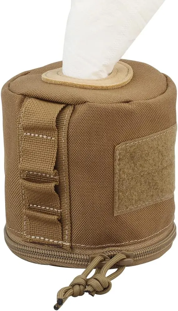 Tactical Molle Round Tissue Case Multifunctional Storage Bag Camping Picnic Tissue Protect Cover Military Fan Equipment