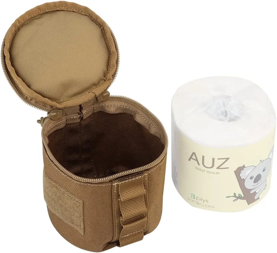 Tactical Molle Round Tissue Case Multifunctional Storage Bag Camping Picnic Tissue Protect Cover Military Fan Equipment