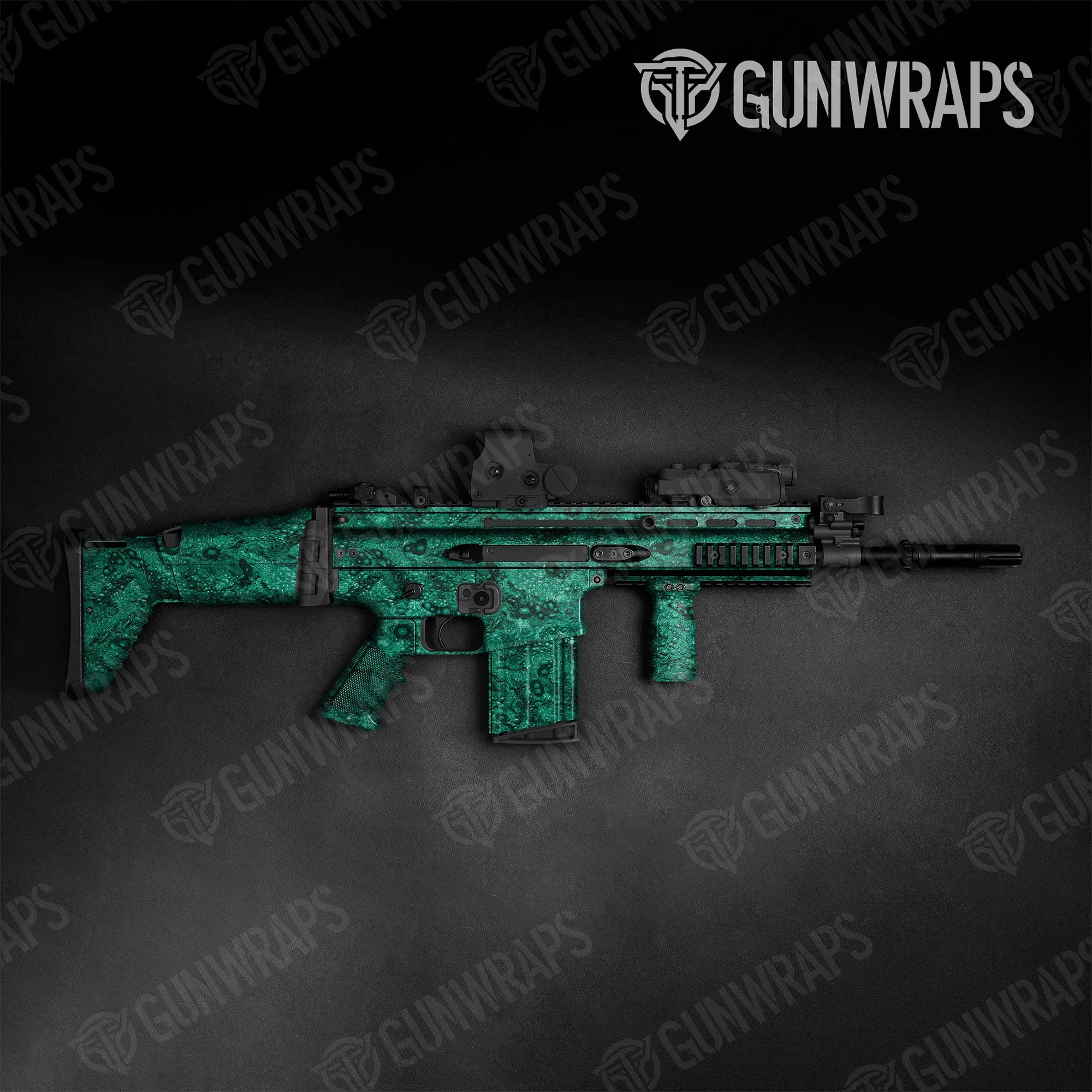 Tactical Toadaflage Teal Camo Gun Skin Vinyl Wrap