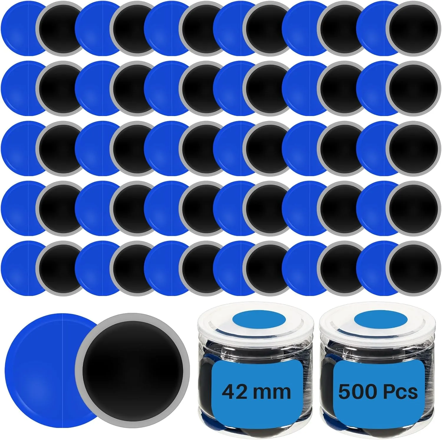 Tallew 300 Pcs Heavy Duty Tire Patches Radial Patch Round Fast Repair Cold Tyre Puncture Repair Kit for Car Truck Motorcycle Automobile Bike Inner Tire (42 mm)